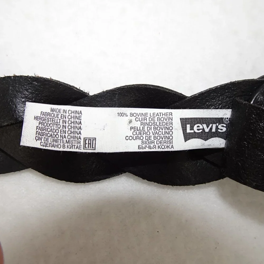 Levi's Braided Casual Belt Men's Size S Black Leather